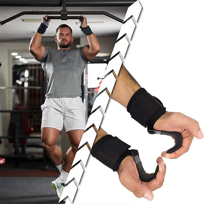Weight Lifting Hook Grips With Wrist Wraps